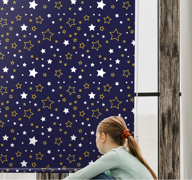 Starry night motif children room roller blind - TenStickers