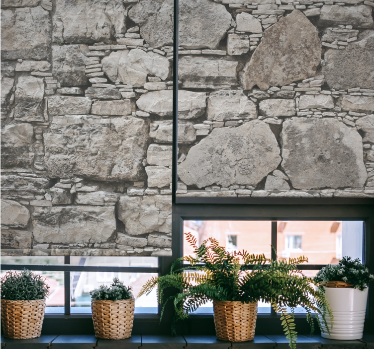 Stone wall effect texture and pattern roller blind - TenStickers