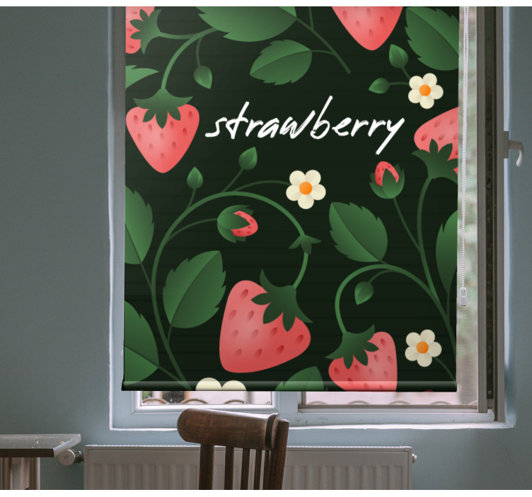 Strawberry Floral Pattern fruit and vegetable roller blind - TenStickers