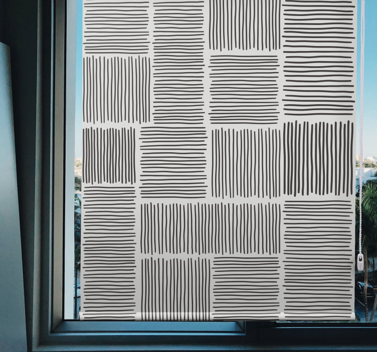 Stripe black and grey motif texture and pattern roller blind - TenStickers