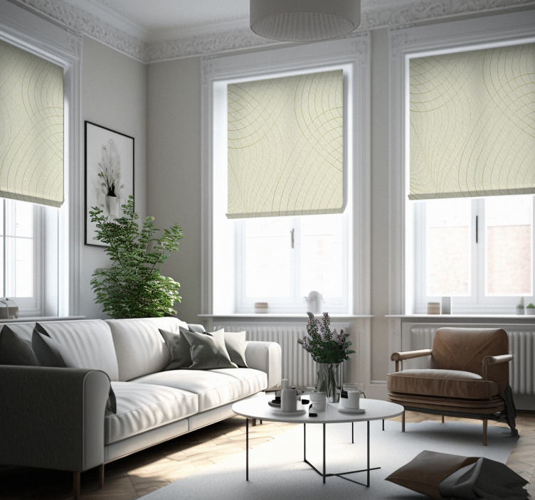 Subtle wave patterns living room roller blind - TenStickers