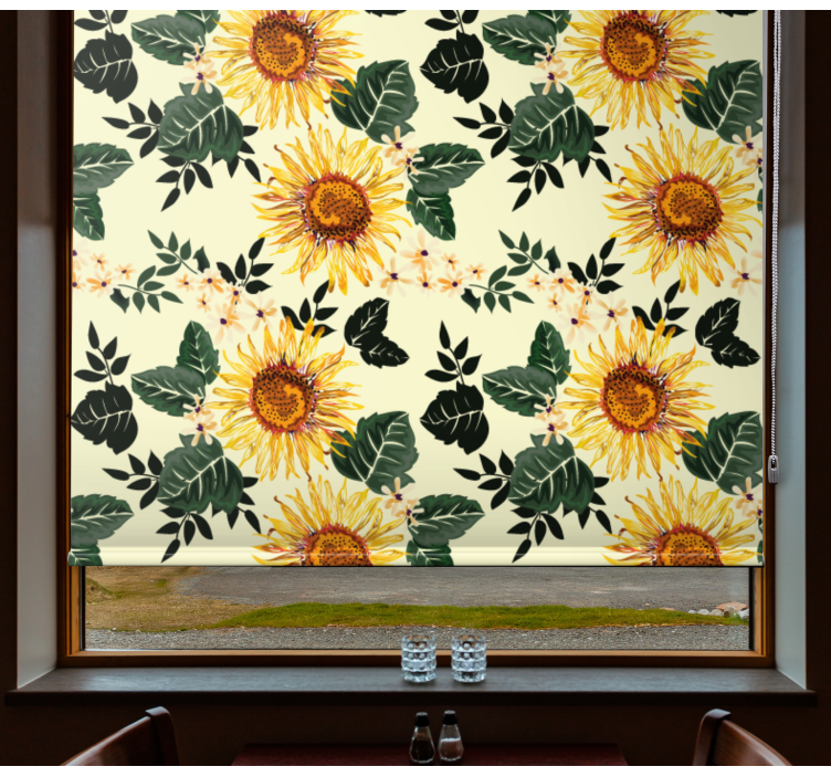 Sunflower Floral Theme flowers and plants roller blind - TenStickers