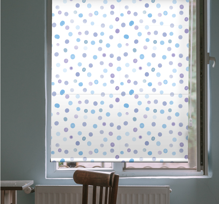 Texture and pattern roller blind blue dot design - TenStickers
