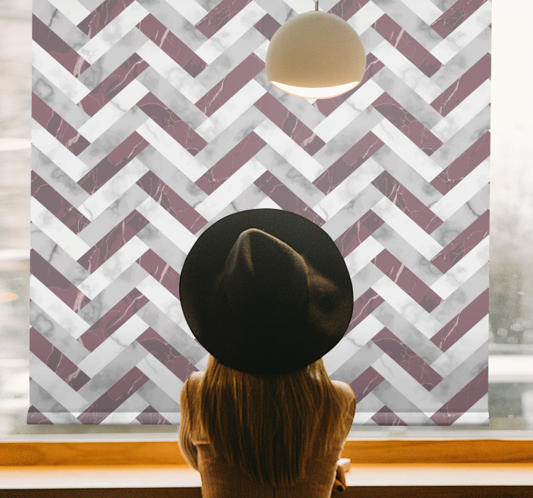 Texture and pattern roller blind herringbone marble - TenStickers