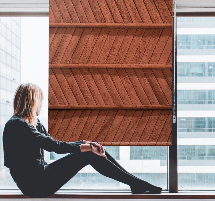 Texture and pattern roller blind herringbone wood design - TenStickers