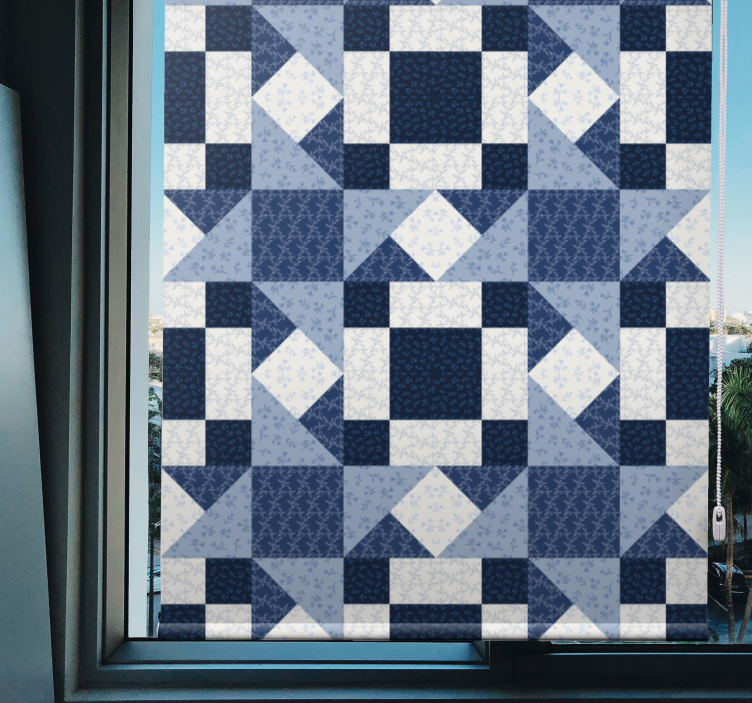Texture and pattern roller blind patchwork geometric - TenStickers