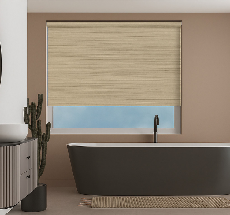 Textured neutral fabric bathroom roller blind - TenStickers