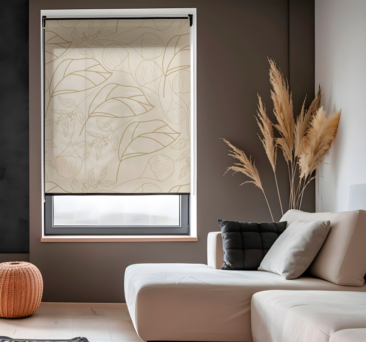 Thin plants pattern Elegant blind - TenStickers