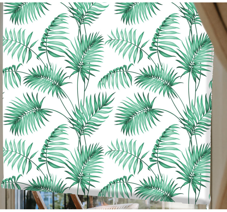 Tree leaves green and white Modern blind - TenStickers