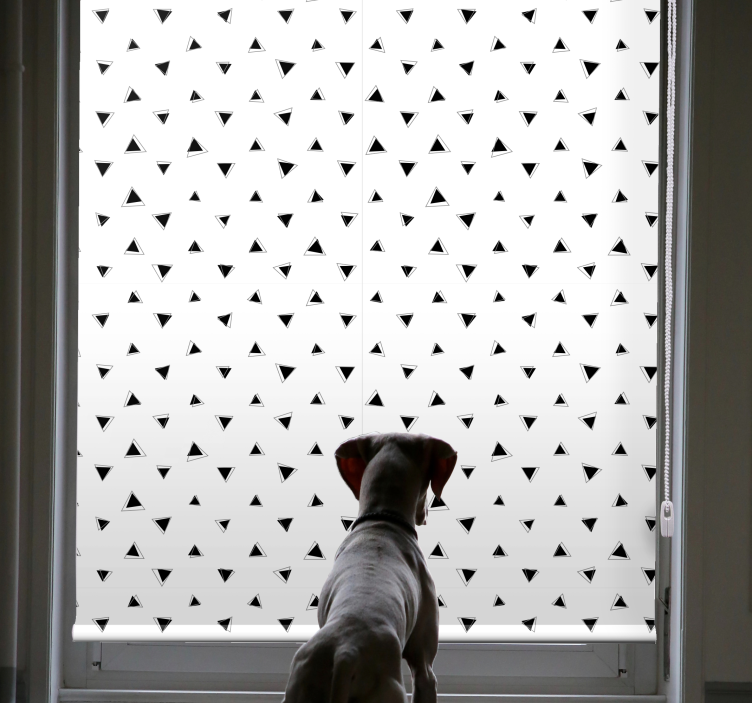 Black and white triangles texture and pattern roller blind - TenStickers