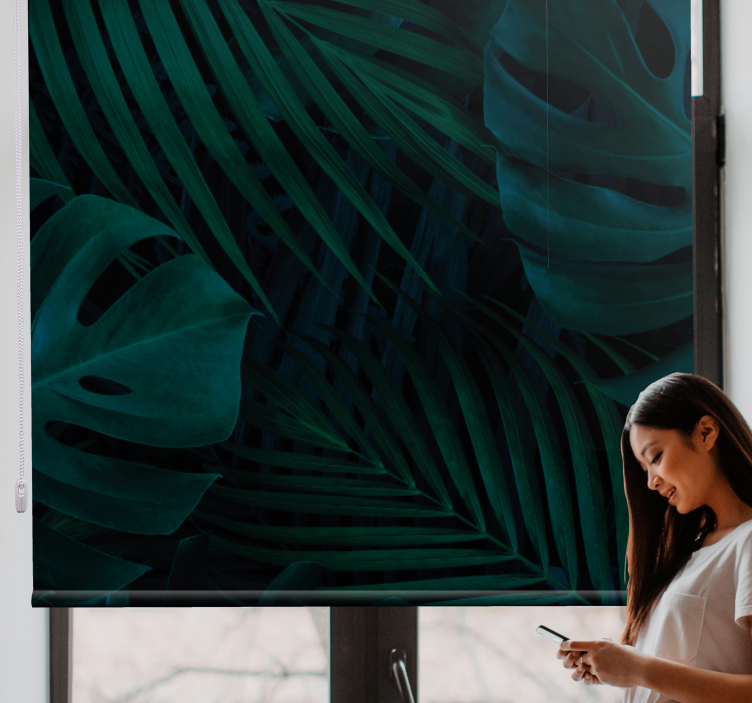 Tropical Leaf Patterns tree roller blind - TenStickers