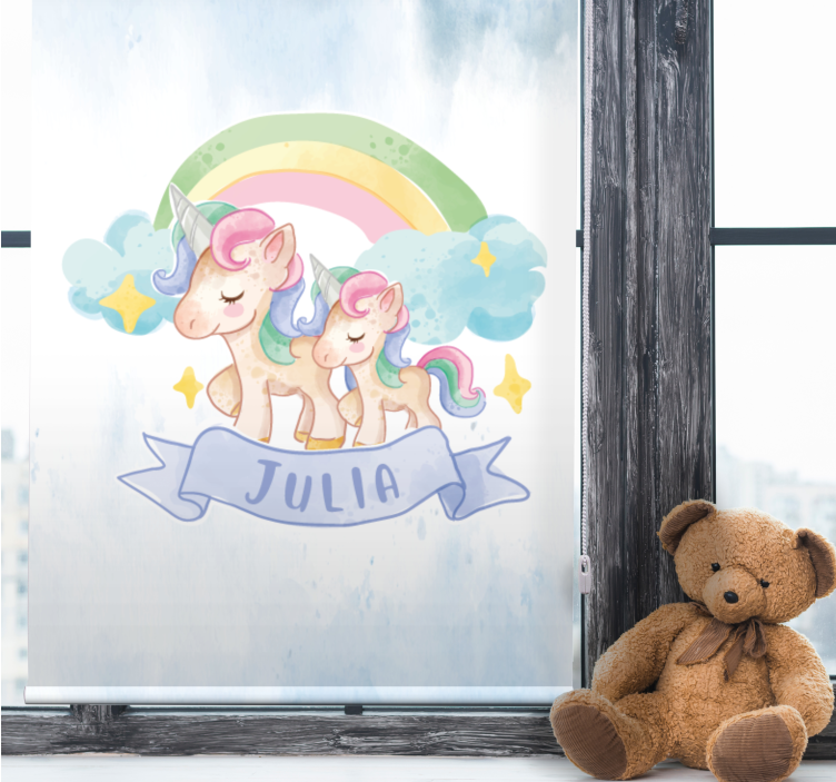 Unicorn adventure children room roller blind - TenStickers