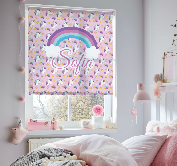 Unicorn pattern customise roller blind - TenStickers
