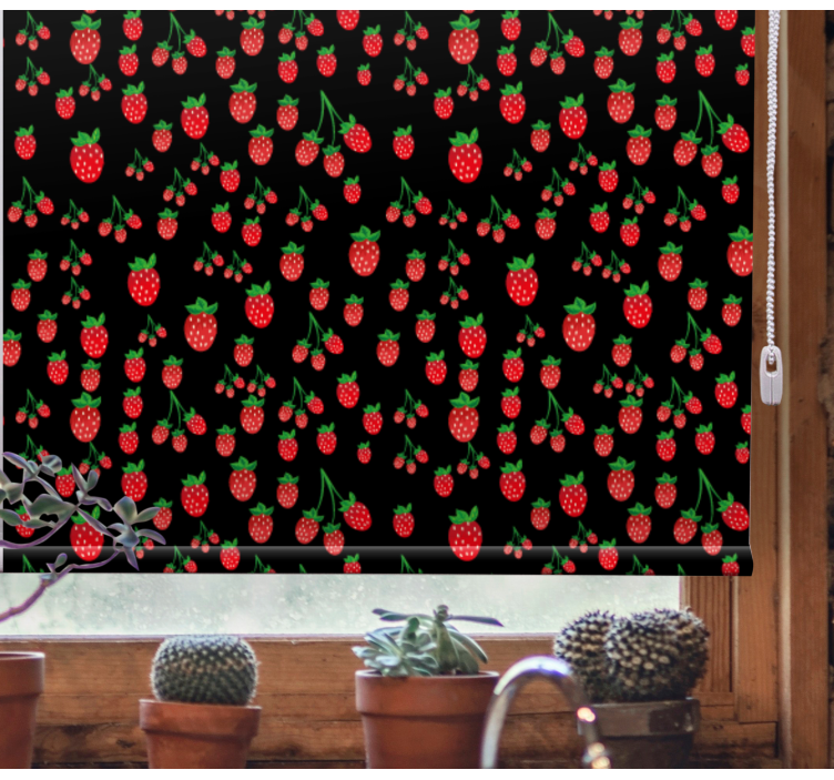 Vibrant Strawberry Patterns fruit and vegetable roller blind - TenStickers