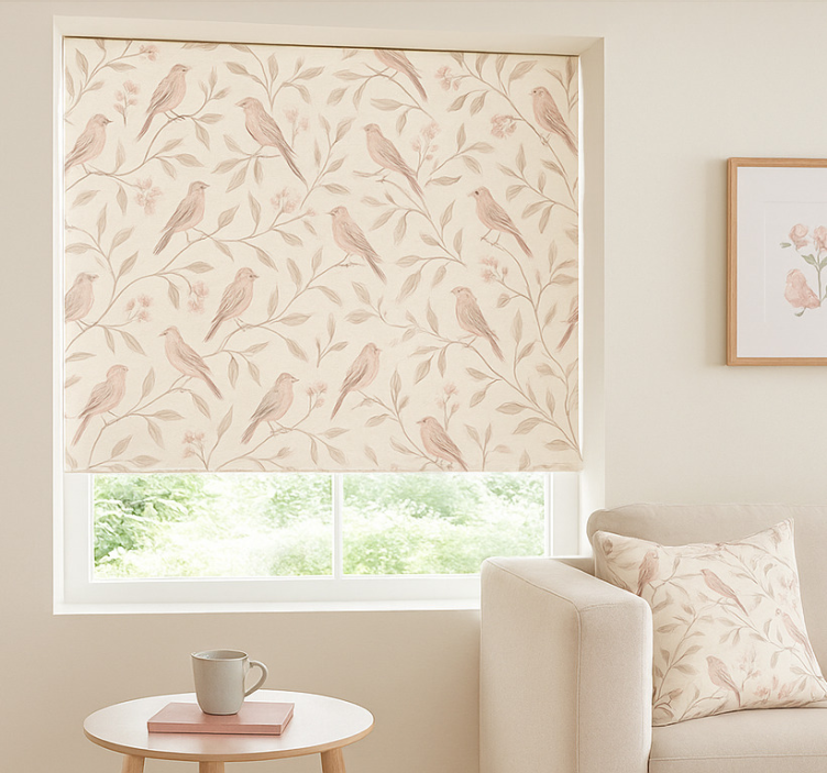 Vintage Bird Trail teenage bedroom roller blind - TenStickers