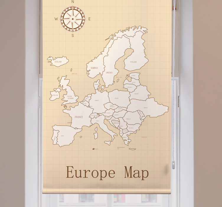 Vintage Europe World map roller blind - TenStickers