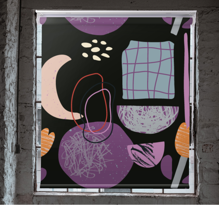 Violet collage abstraction Blind painting - TenStickers