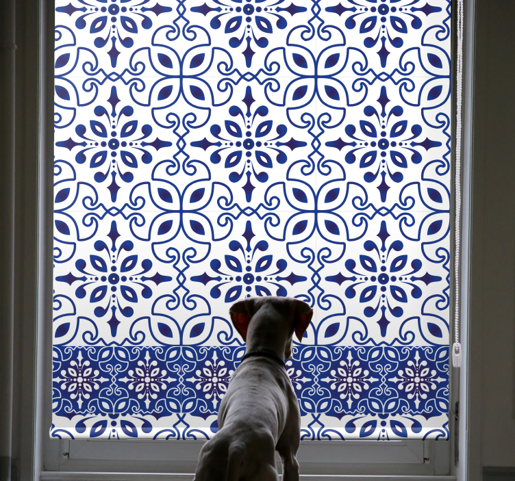 White and blue classic design Nordic blind - TenStickers