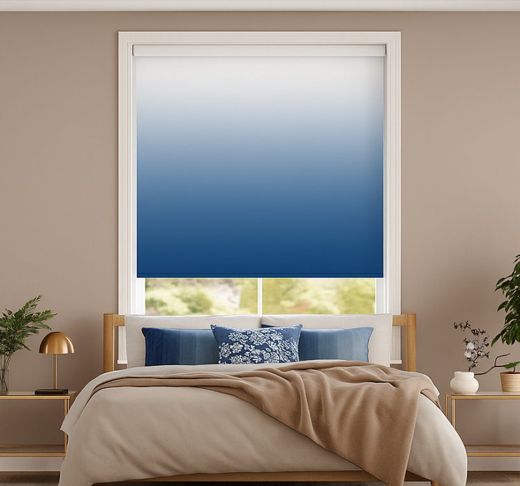 White to dark blue  teenage bedroom roller blind - TenStickers