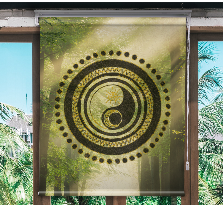 Yin Yang Circle zen roller blind - TenStickers