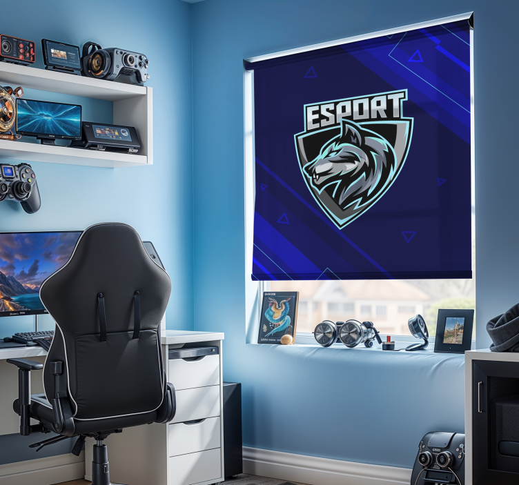 your "e-sport" logo geek roller blind - TenStickers