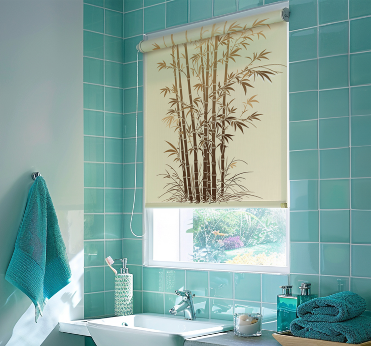 Zen bamboos bathroom roller blind - TenStickers