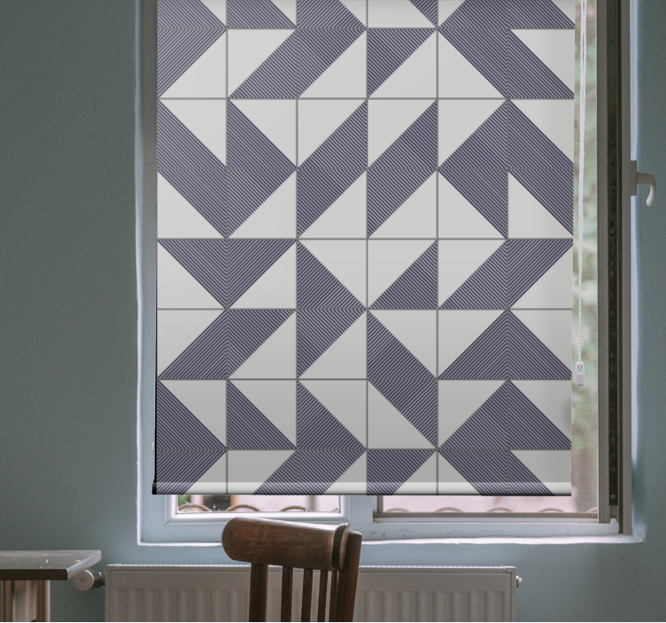 Zig zag gray tiles Bathroom blind - TenStickers