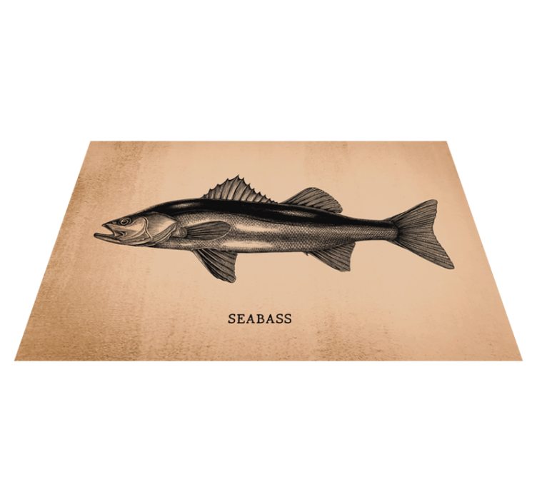 Original placemats seabass fish illustration - TenStickers