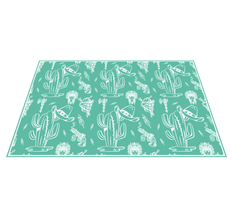 Cactus and hat western pattern home placemats - TenStickers