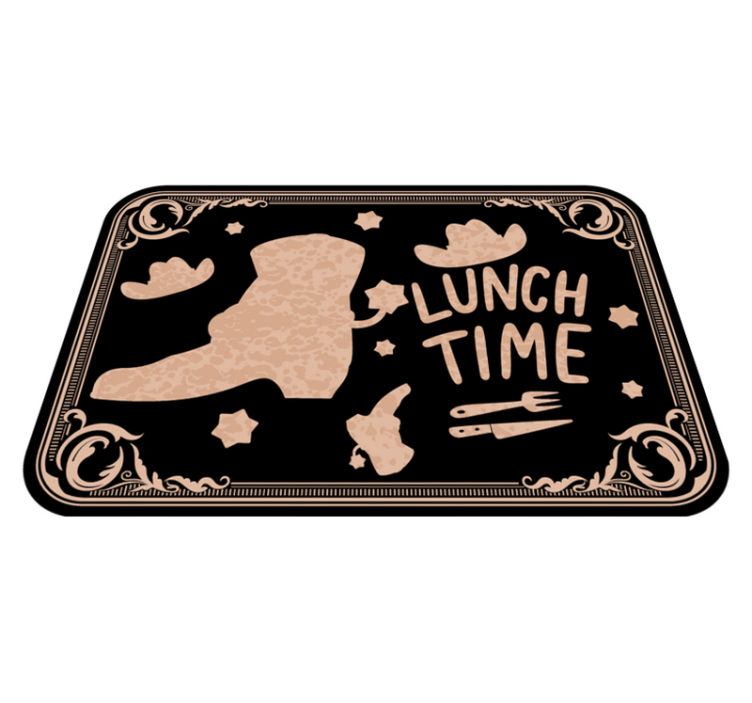 Placemats with quote lunch time cowboy - TenStickers
