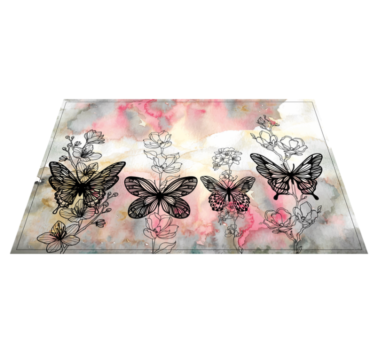 Floral Butterfly Accents placemats - TenStickers