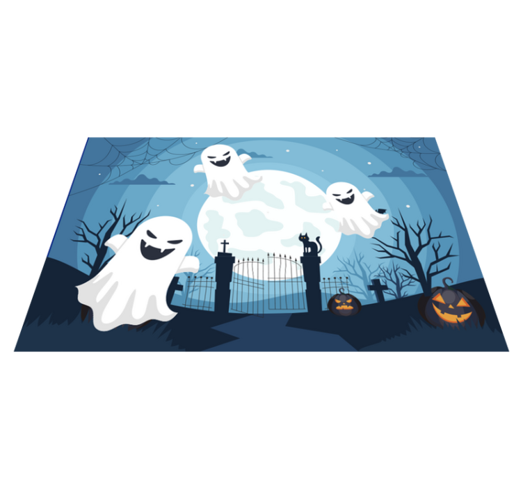 Halloween placemats whimsical ghost design - TenStickers