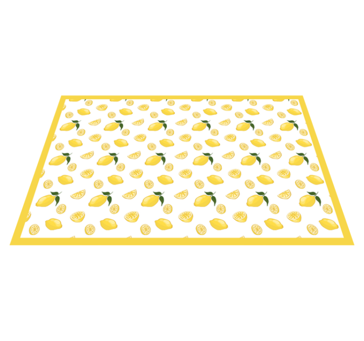 sliced lemons on white original placemats - TenStickers