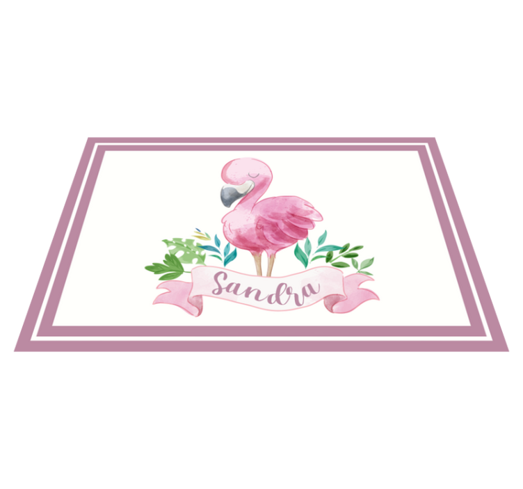Personalised placemats flamingo with ribbon - TenStickers