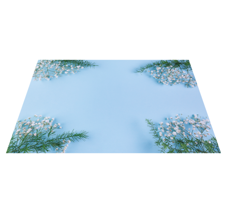 Blue background with flowers original placemats - TenStickers