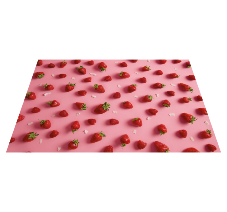 Pink background with strawberries  placemats - TenStickers