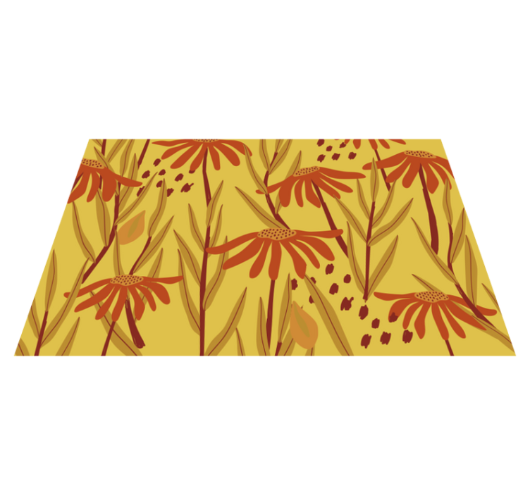 Modern orange flower modern placemats - TenStickers