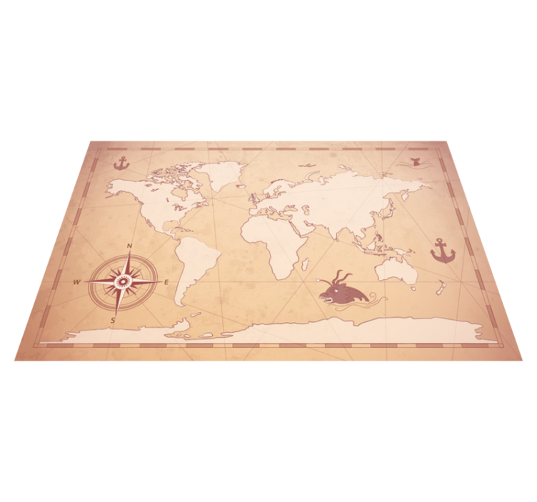 Vintage World Map Vinyl placemats - TenStickers