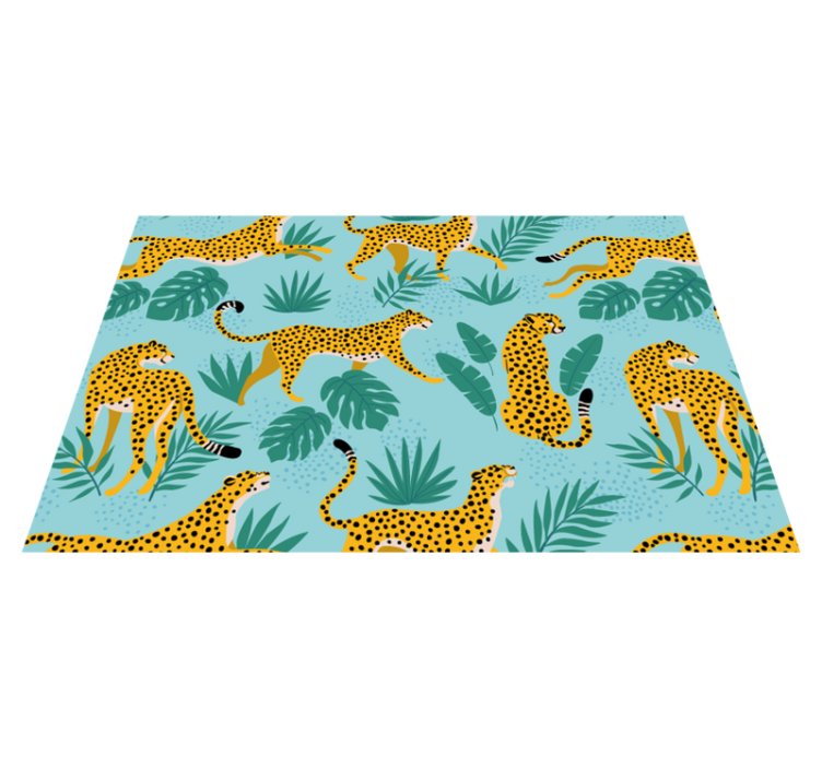 Original placemats leopard print and green leaves - TenStickers