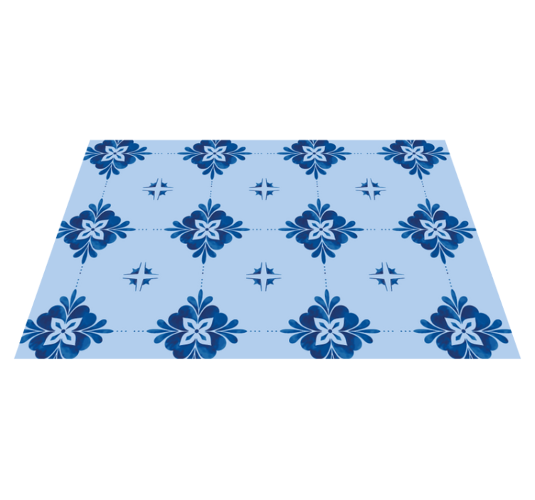 Blue twirl tiles modern placemats - TenStickers