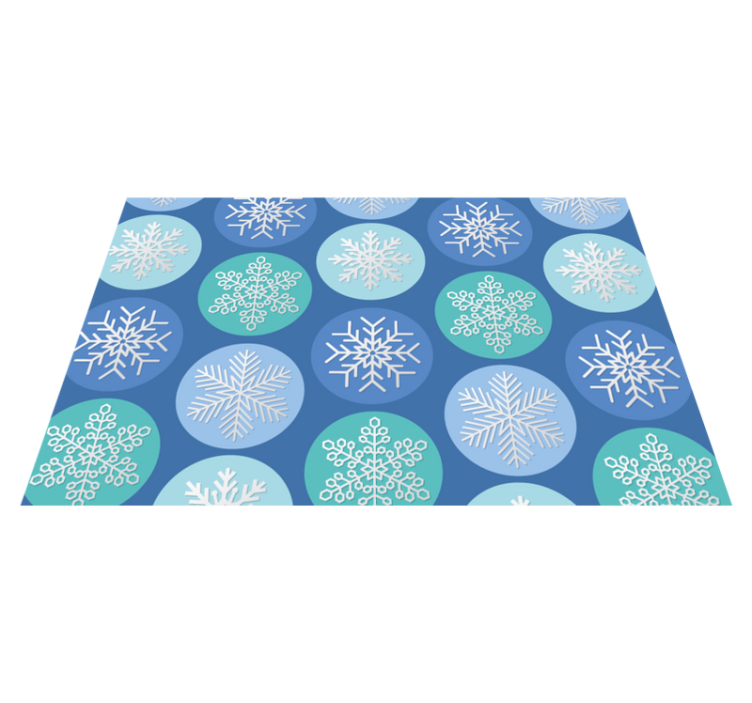 Christmas placemats snowflake design circle - TenStickers