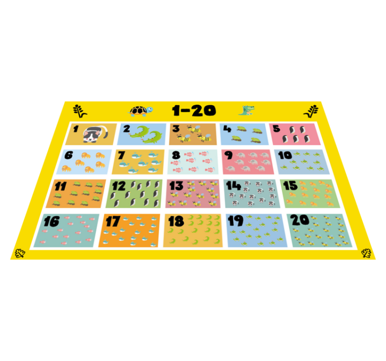 Calculate 1 to 20 kids children placemats - TenStickers