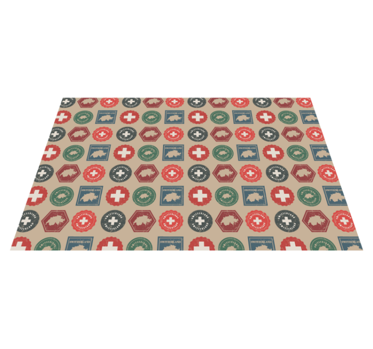 Vintage Switzerland stamps restaurant placemats - TenStickers