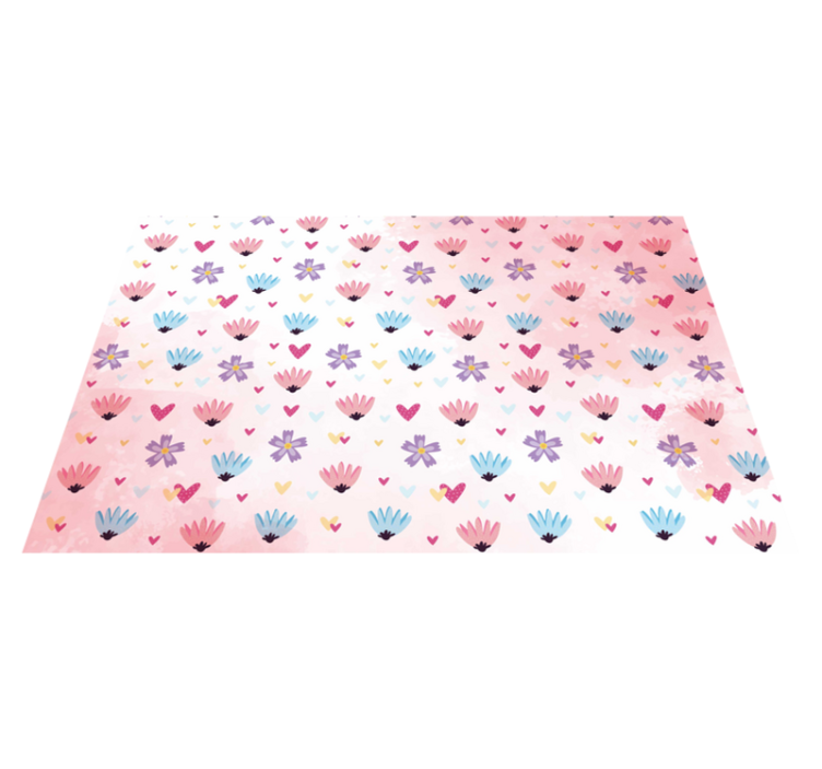 Children placemats with floral heart designs - TenStickers