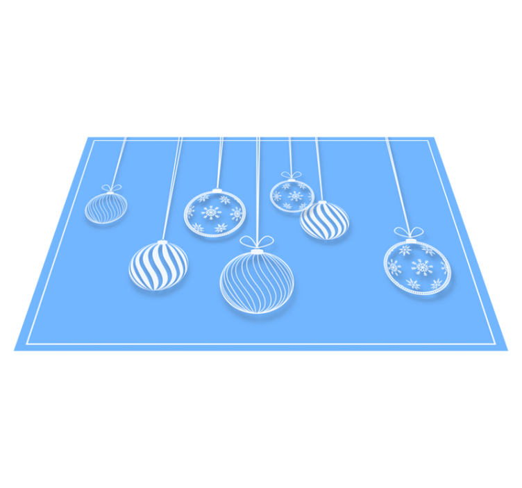 Christmas placemats with hanging holiday ornaments - TenStickers