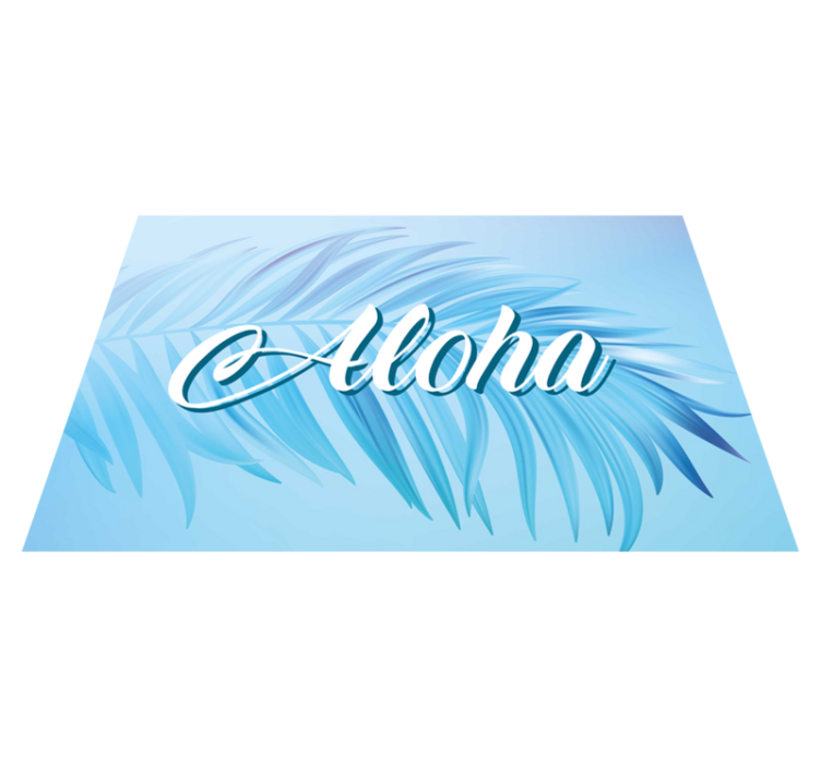 Placemats with quote aloha palm leaves - TenStickers