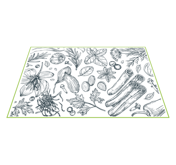 Herb pattern background placemats - TenStickers