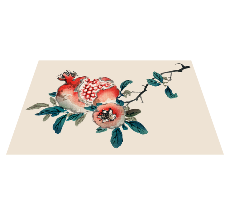 Original placemats pomegranate floral design - TenStickers