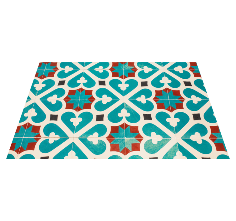 Blue and brown patterned tile textured placemat - TenStickers