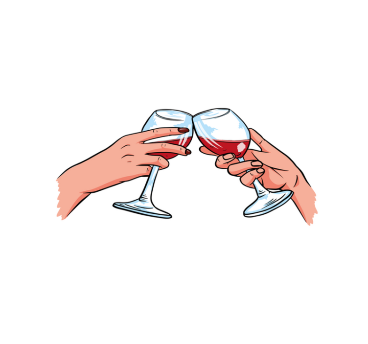 Placemats with quote cheers toasting glasses - TenStickers